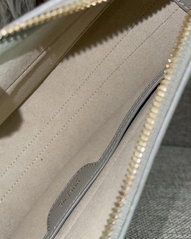 Preloved Authentic Polène Numéro Un Nano – Sage Green Textured Leather