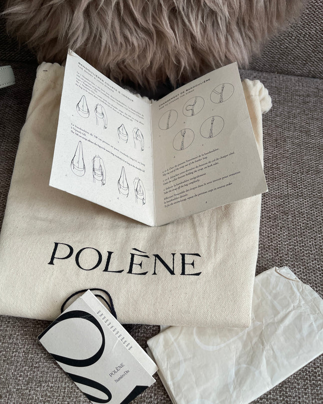 Preloved Authentic Polène Numéro Un Nano – Sage Green Textured Leather