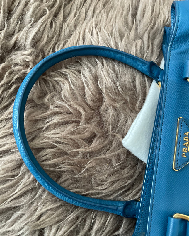 Preloved Authentic Prada Light Blue Galleria Tote Bag