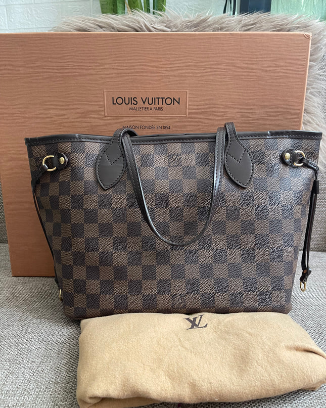 Preloved Authentic Louis Vuitton Neverfull PM — Damier Ebène Canvas