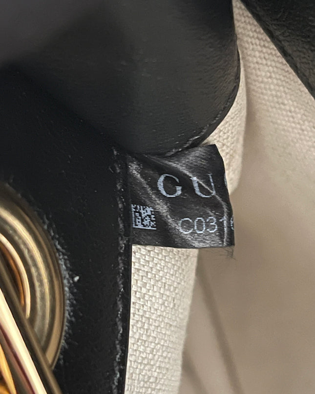 Preloved Authentic Rank A Gucci Horsebit 1955 tote bag in black leather