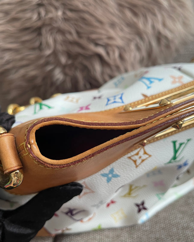 Preloved Authentic Louis Vuitton Monogram Multicolore Judy MM – White