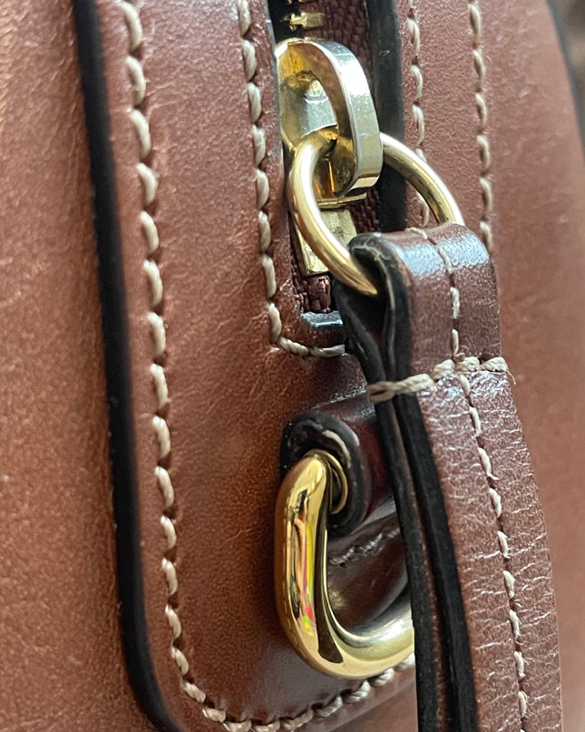 Peloved Authentic Gucci GG Supreme Duffle/Boston Mini – Tan Leather Trim with Strap