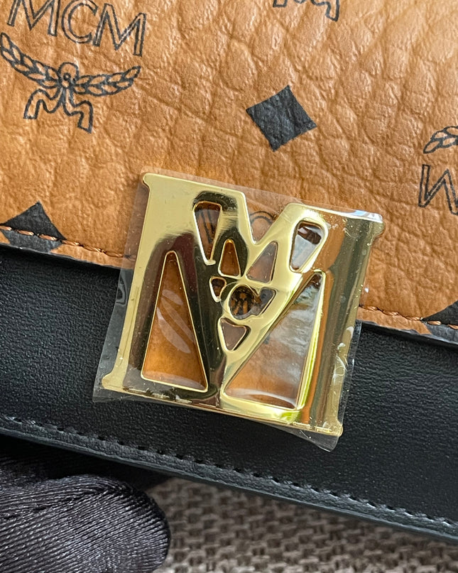 Preloved Authentic MCM Mena Trifold Wallet – Cognac Visetos