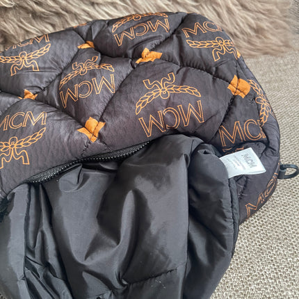 Preloved Authentic MCM Aren Hobo Bag Black Fabric