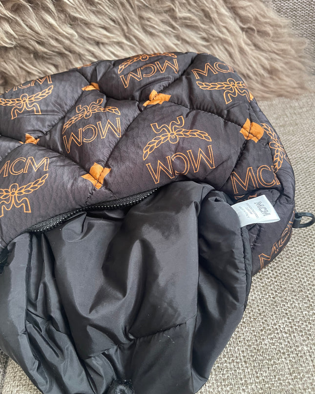 Preloved Authentic MCM Aren Hobo Bag Black Fabric