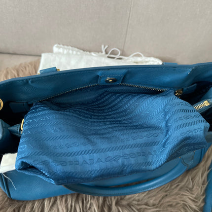 Preloved Authentic Prada Light Blue Galleria Tote Bag