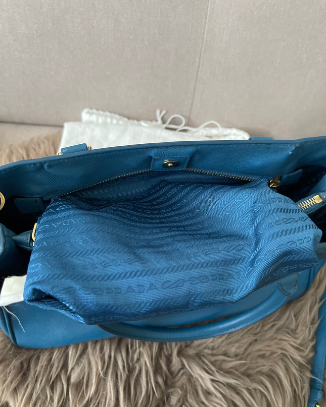 Preloved Authentic Prada Light Blue Galleria Tote Bag