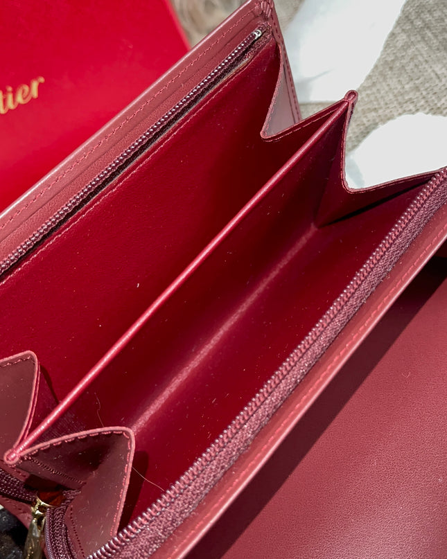Preloved Authentic Cartier Must de Cartier Long Wallet in Bordeaux