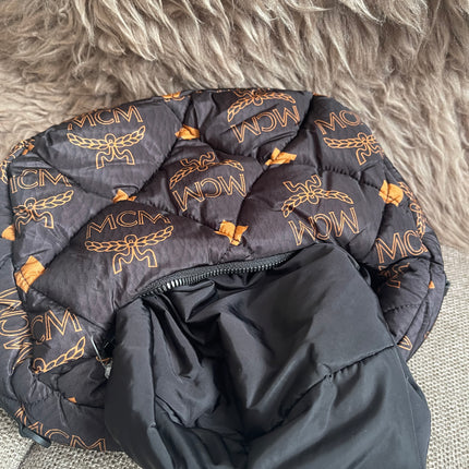 Preloved Authentic MCM Aren Hobo Bag Black Fabric