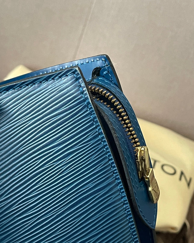 Preloved Authentic Louis Vuitton Saint Jacques bag in blue Epi leather