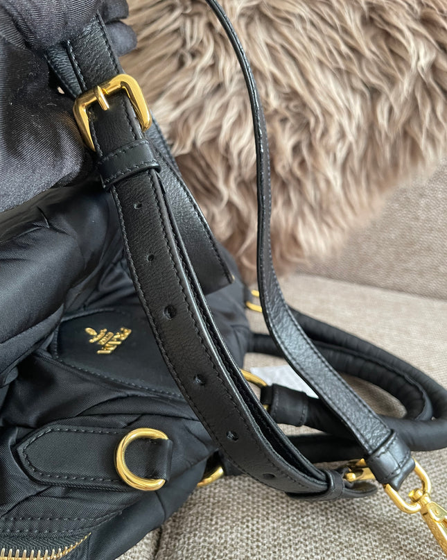 Preloved Authentic Prada Quilted Nylon Tessuto Bomber Bag – Black