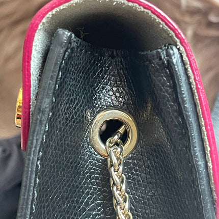 Preloved Authentic Furla Metropolis Mini Crossbody Bag Bicolor Black Fuchsia