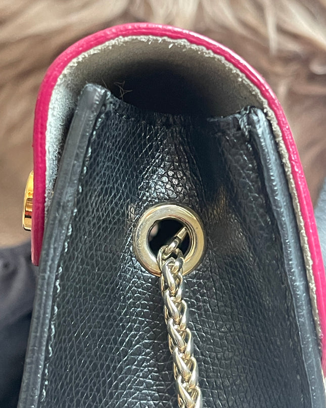 Preloved Authentic Furla Metropolis Mini Crossbody Bag Bicolor Black Fuchsia