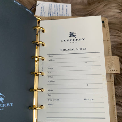 Burberry Brown Nova Check Leather Notebook Cover