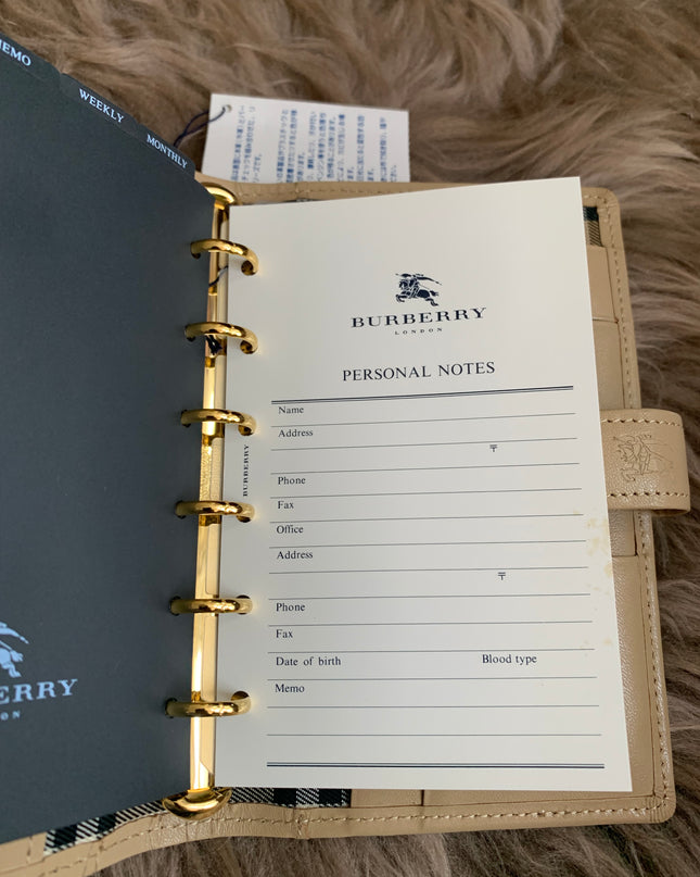 Burberry Brown Nova Check Leather Notebook Cover
