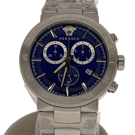 Preloved Authentic VERSACE Quartz watch/analog/stainless steel/BLUE/SLV/VEPY00420//