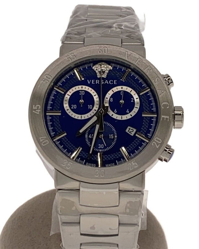 Preloved Authentic VERSACE Quartz watch/analog/stainless steel/BLUE/SLV/VEPY00420//