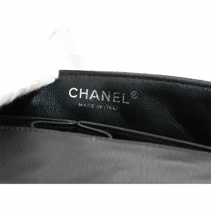 Preloved Authentic Rank A Chanel Matelasse Chain Shoulder Bag in Black Caviar Leather with Silver Hardware