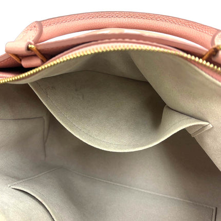 Preloved Authentic Rank A ouis Vuitton Two-Tone Monogram Empreinte Petit Palais PM 2-Way Handbag, Leather, Rose Trianon Creme,RFID