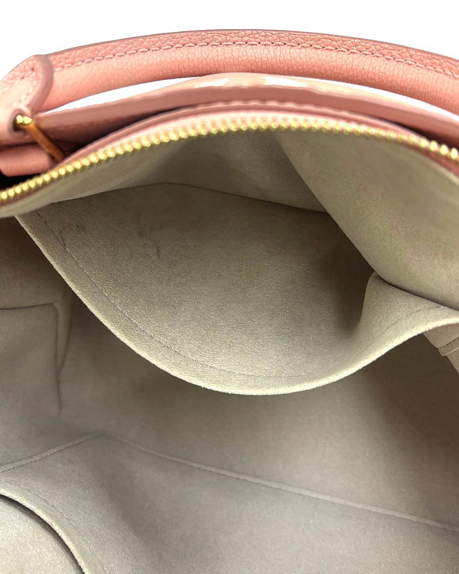 Preloved Authentic Rank A ouis Vuitton Two-Tone Monogram Empreinte Petit Palais PM 2-Way Handbag, Leather, Rose Trianon Creme,RFID