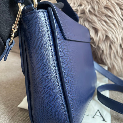 Preloved Authentic Furla Metropolis Small Shoulder Bag Navy Blue