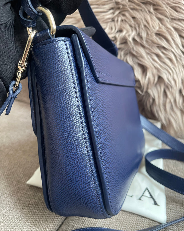 Preloved Authentic Furla Metropolis Small Shoulder Bag Navy Blue