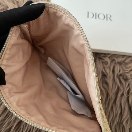 Preloved Authentic Dior Beauty Raffia Pouch