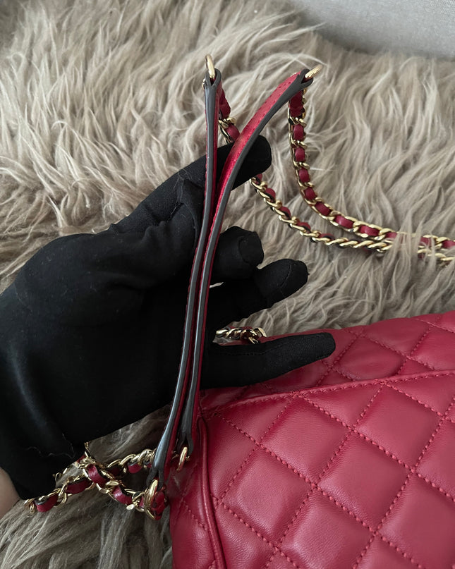 Preloved Authentic Michael Kors Red Vivianne Quilted Leather Shoulder Flap Bag