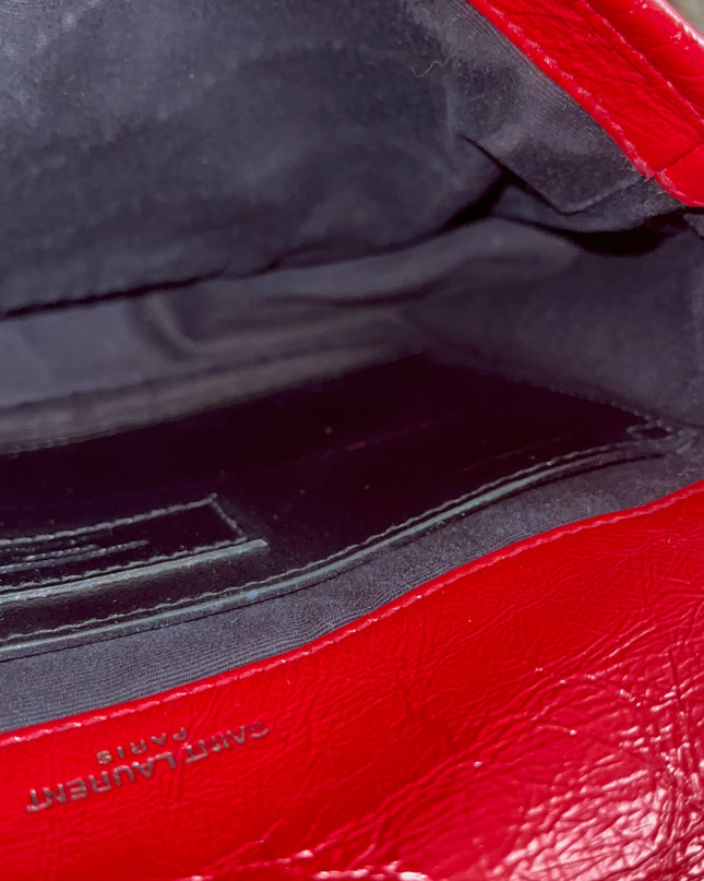 Preloved Authentic Saint Laurent Niki Baby Shoulder Bag — Red