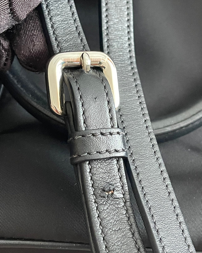 Preloved Authentic Prada Tessuto Nylon Tote Bag Black with Crossbody Strap