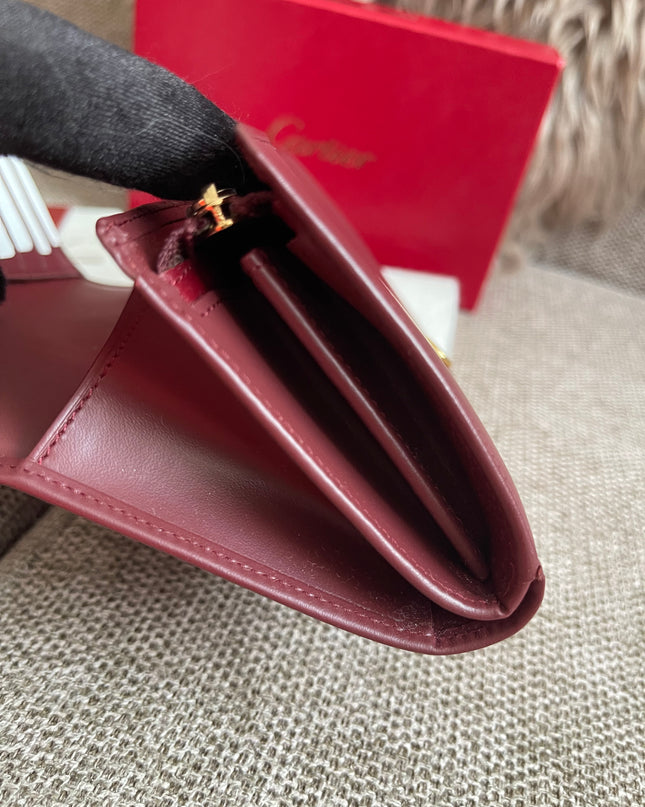 Preloved Authentic Cartier Must de Cartier Long Wallet in Bordeaux