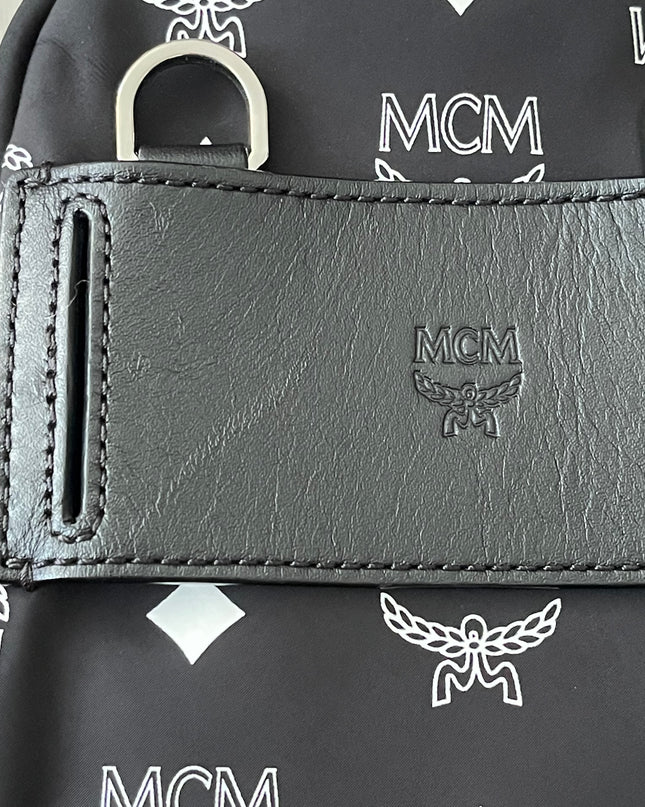 Preloved Authentic MCM Trey Mixed Media Triple-Pouch Convertible Sling