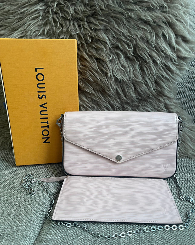 Preloved Authentic Louis Vuitton Felicie Pochette Epi Leather Rose Ballerine