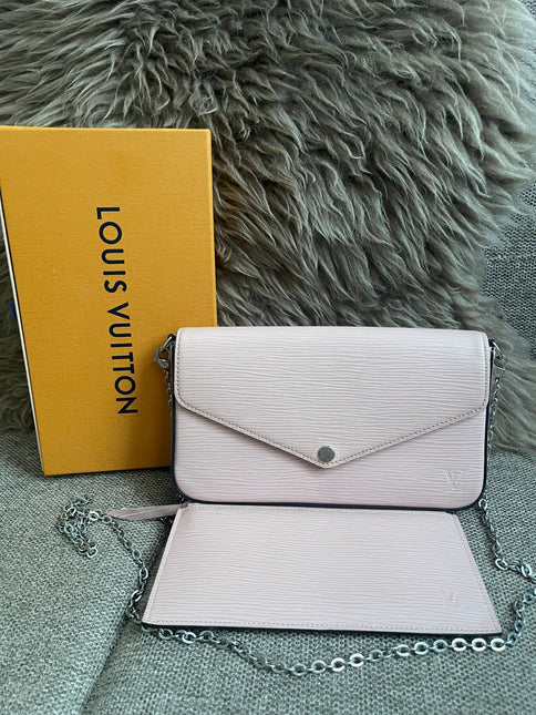 Preloved Authentic Louis Vuitton Felicie Pochette Epi Leather Rose Ballerine