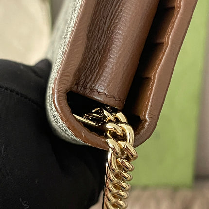 Preloved Authentic Gucci Horsebit 1955 Wallet with Chain in GG Supreme canvas