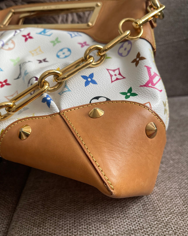 Preloved Authentic Louis Vuitton Monogram Multicolore Judy MM – White