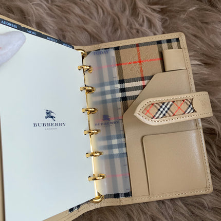 Burberry Brown Nova Check Leather Notebook Cover