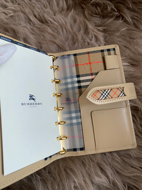 Burberry Brown Nova Check Leather Notebook Cover