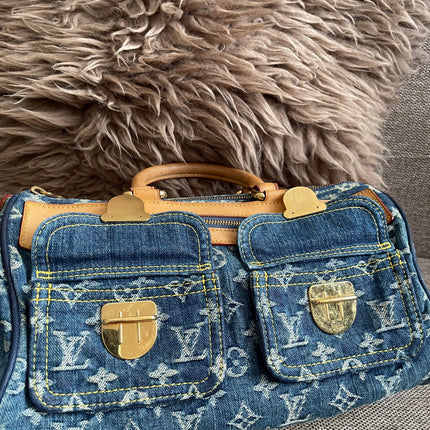 Preloved Authentic Louis Vuitton Neo Speedy Monogram Denim Handbag