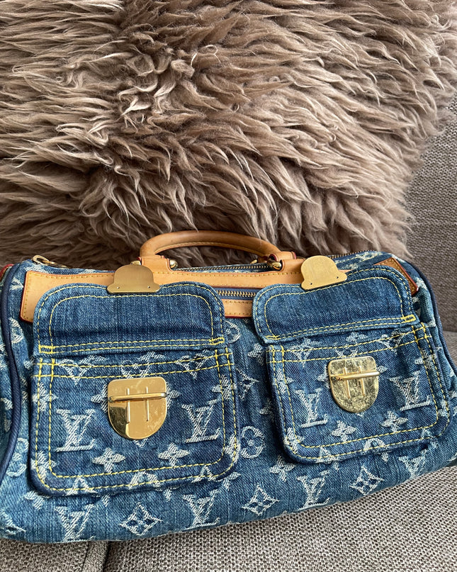 Preloved Authentic Louis Vuitton Neo Speedy Monogram Denim Handbag