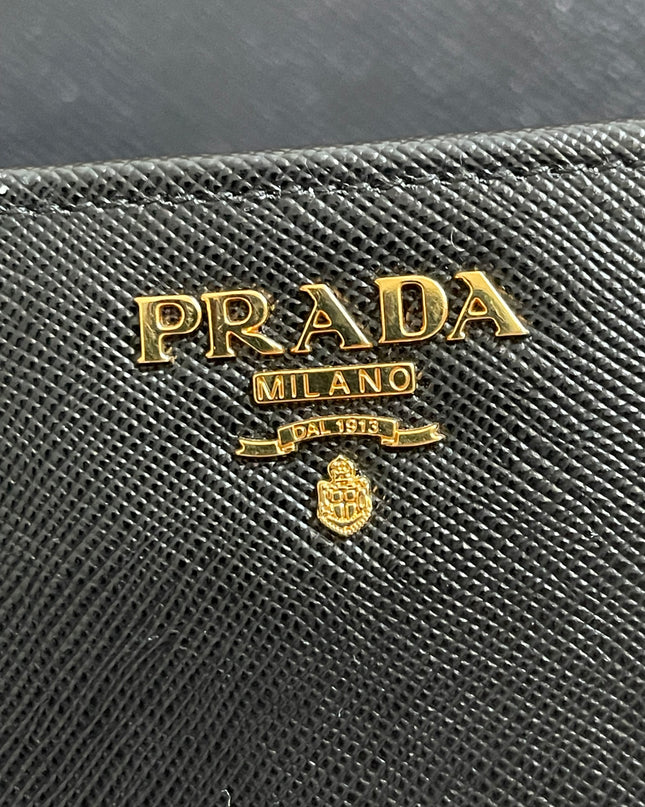 Preloved Authentic Prada Organizer Wallet — Saffiano Leather