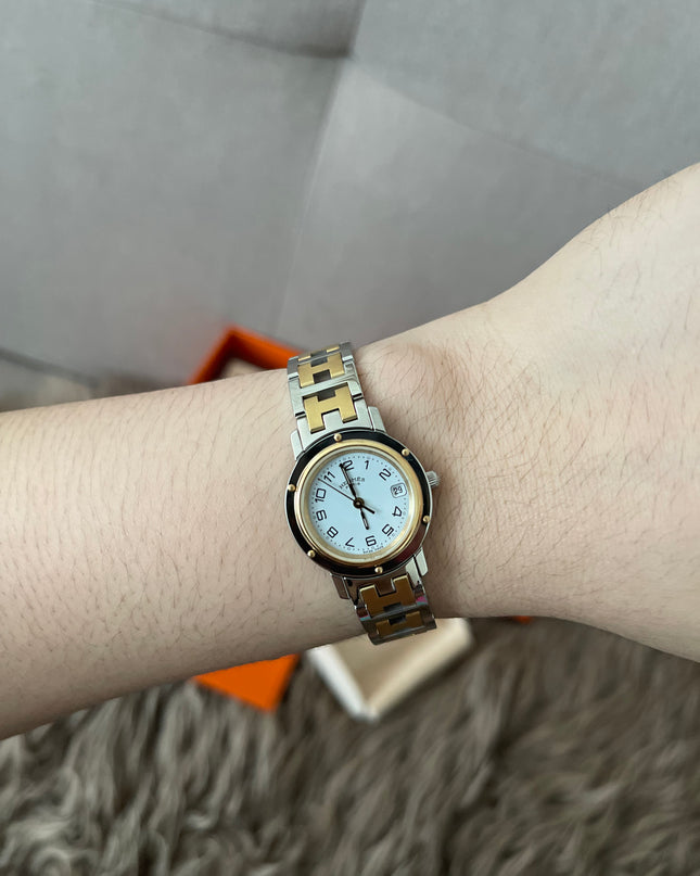 Preloved Authentic Hermès Clipper Watch 2 tone