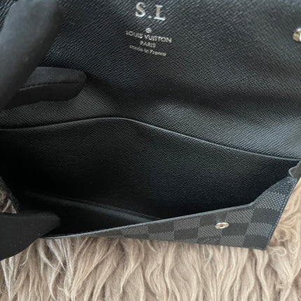 Preloved Authentic Rank A- Louis Vuitton Damier Graphite long wallet with removable insert