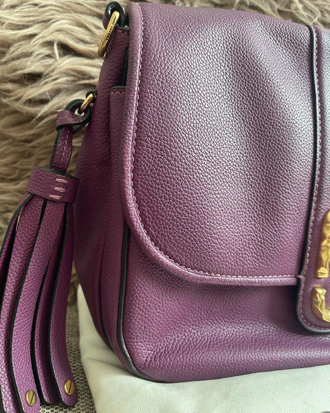 Preloved Authentic Marc Jacobs Interlock Saddle Bag in Plum