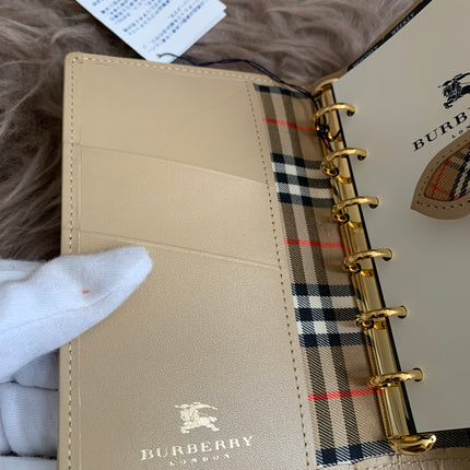 Burberry Brown Nova Check Leather Notebook Cover