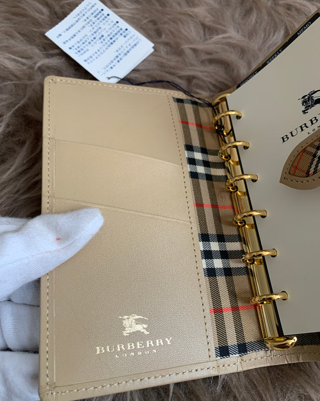 Burberry Brown Nova Check Leather Notebook Cover