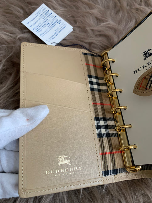 Burberry Brown Nova Check Leather Notebook Cover