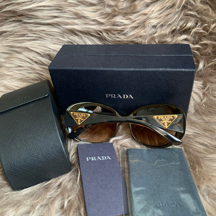 Prada Brown Oversized Oval Frame Sunglasses