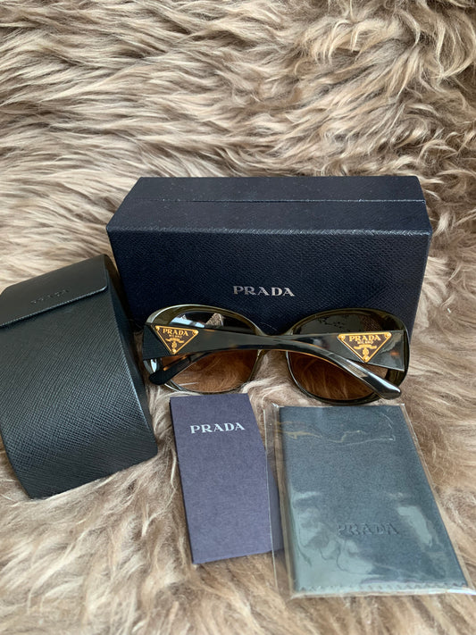 Prada Brown Oversized Oval Frame Sunglasses